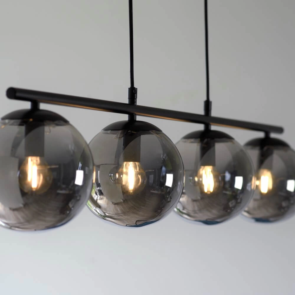 Lampe suspendue noire Big Widow 4 lumières Just Light 4043689988395