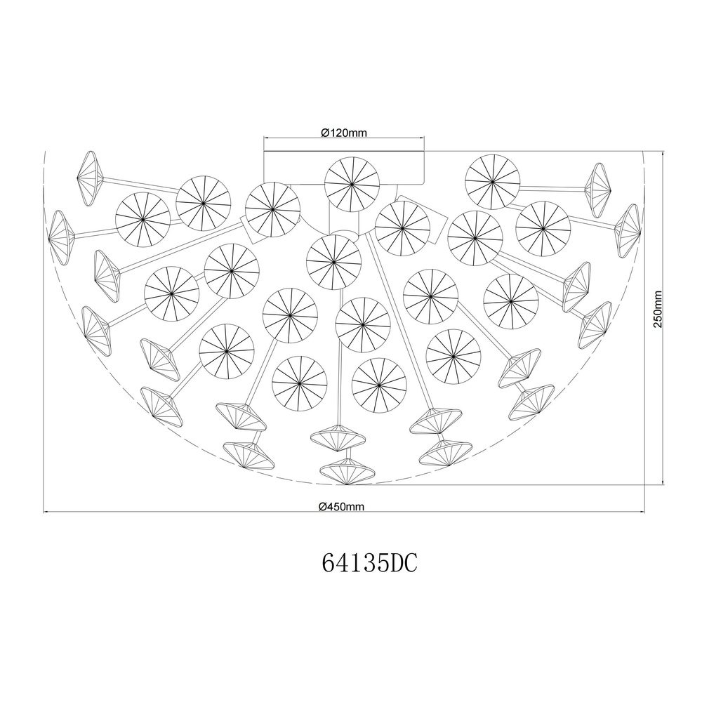 Lampe de plafond Katrina chrome Ø 45cm Globo 9007371481330