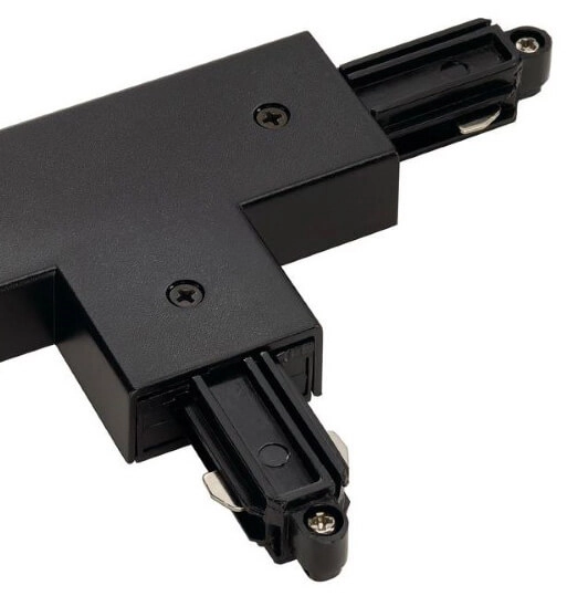 1 phase T-Connector 2 terre à droite noire SLV 4024163142649