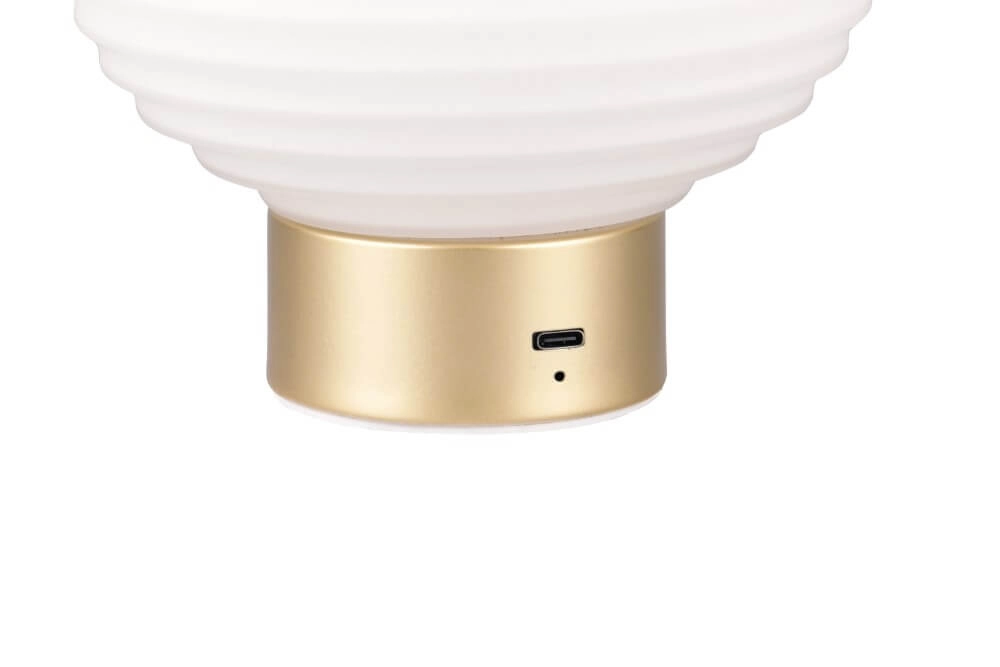 Lampe de table rechargeable Earl or avec verre blanc Trio 4017807601930