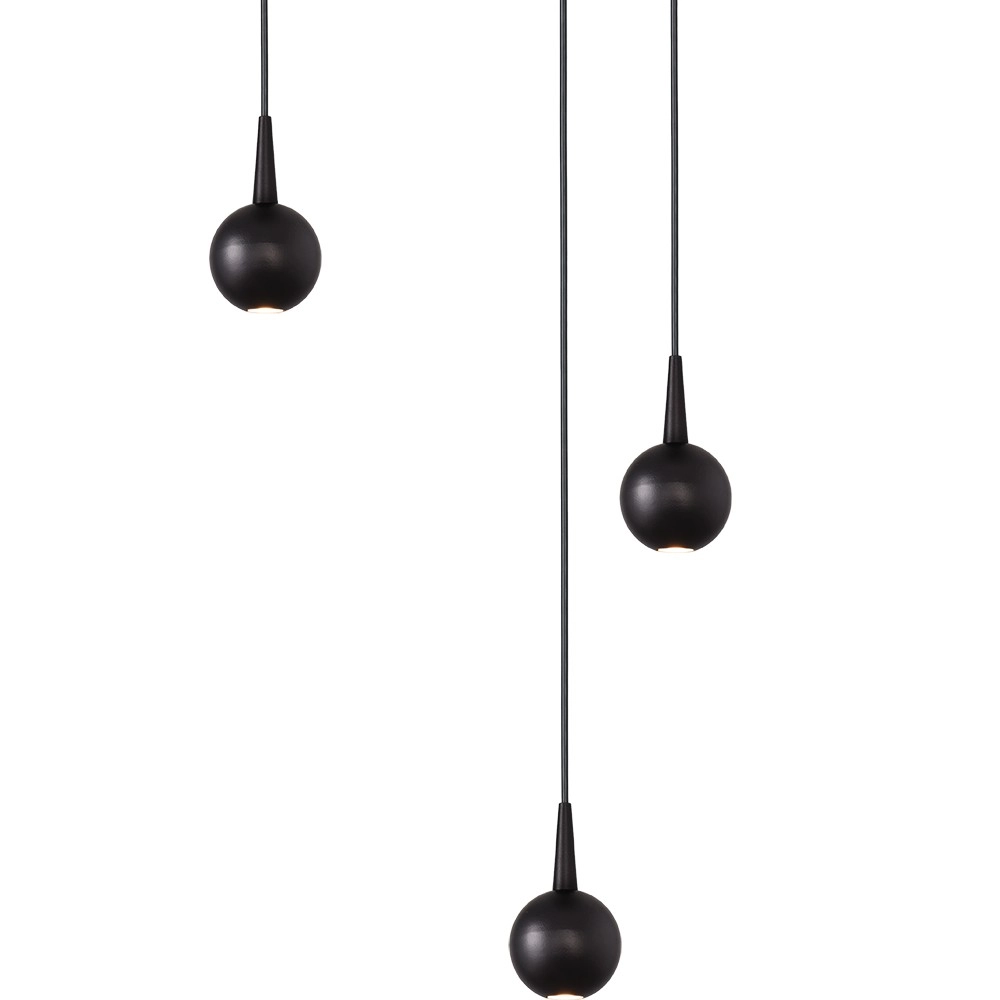 Lampe pendante à 3 lampes Talana noir Ø 17cm DTW Masterlight 8718121352183
