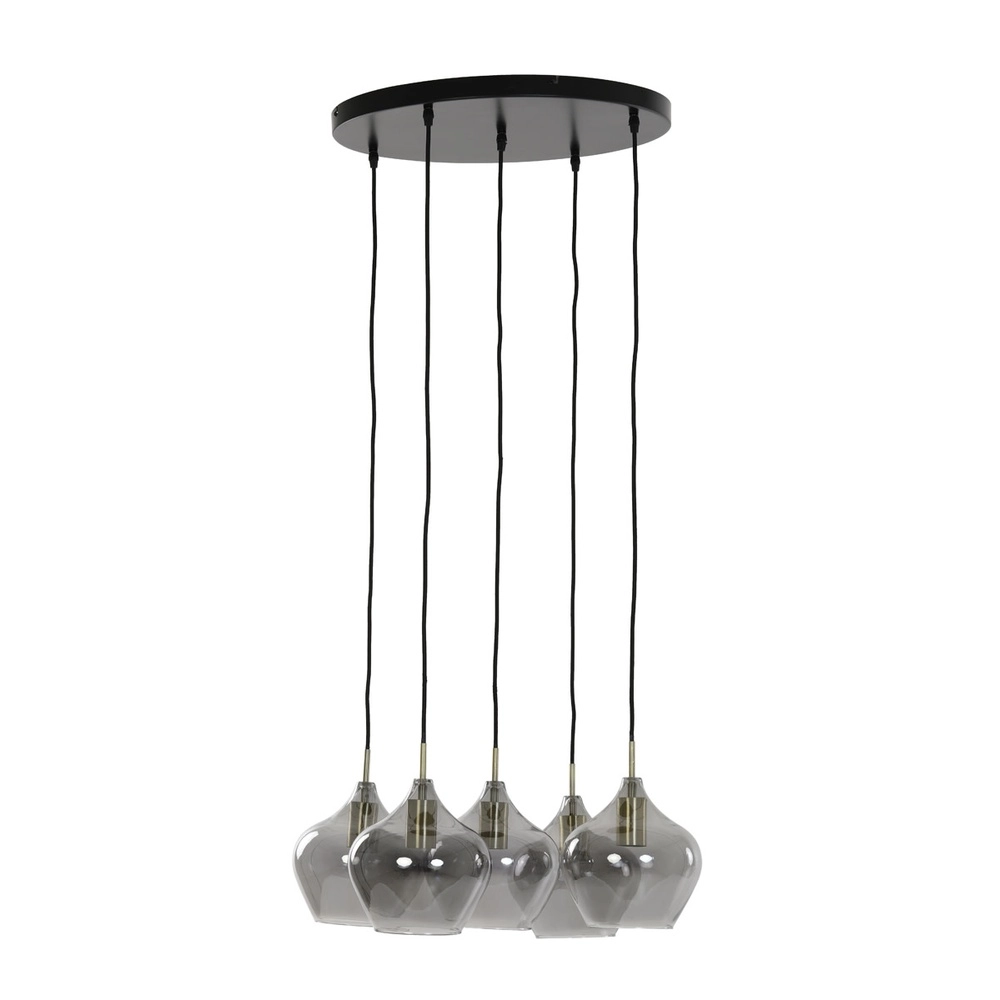 Lampe suspendue Rakel Round 5 lumières Light & Living 8717807604578