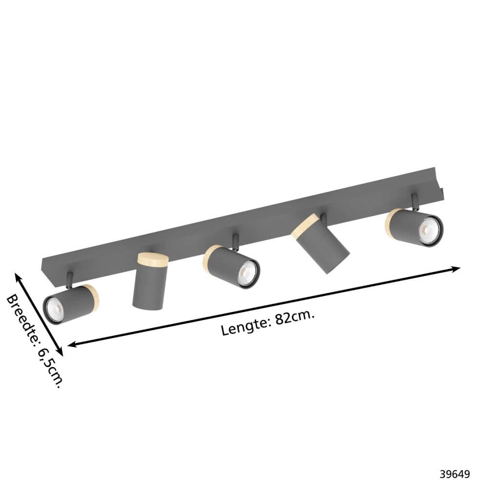 Spot en saillie noir Cartagena 4 lumières Stars of Light 9002759396497