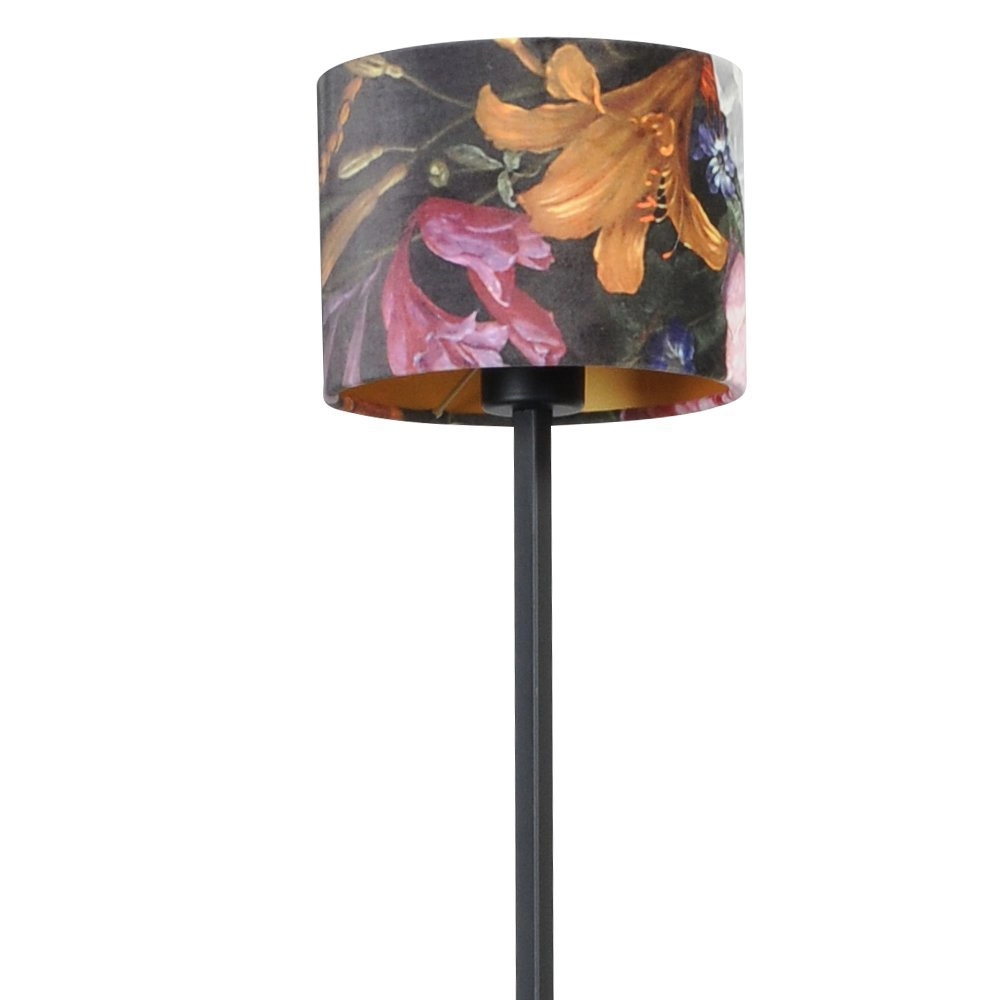 Lampadaire noir Venus 175cm avec abat-jour Fleur Masterlight 8718121206721