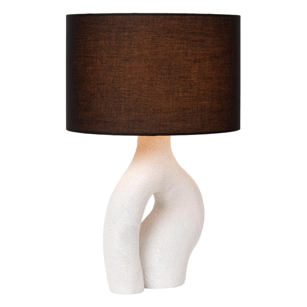 Lampe de table organique Forma Blanc avec capuche noire Lucide 5411212345820