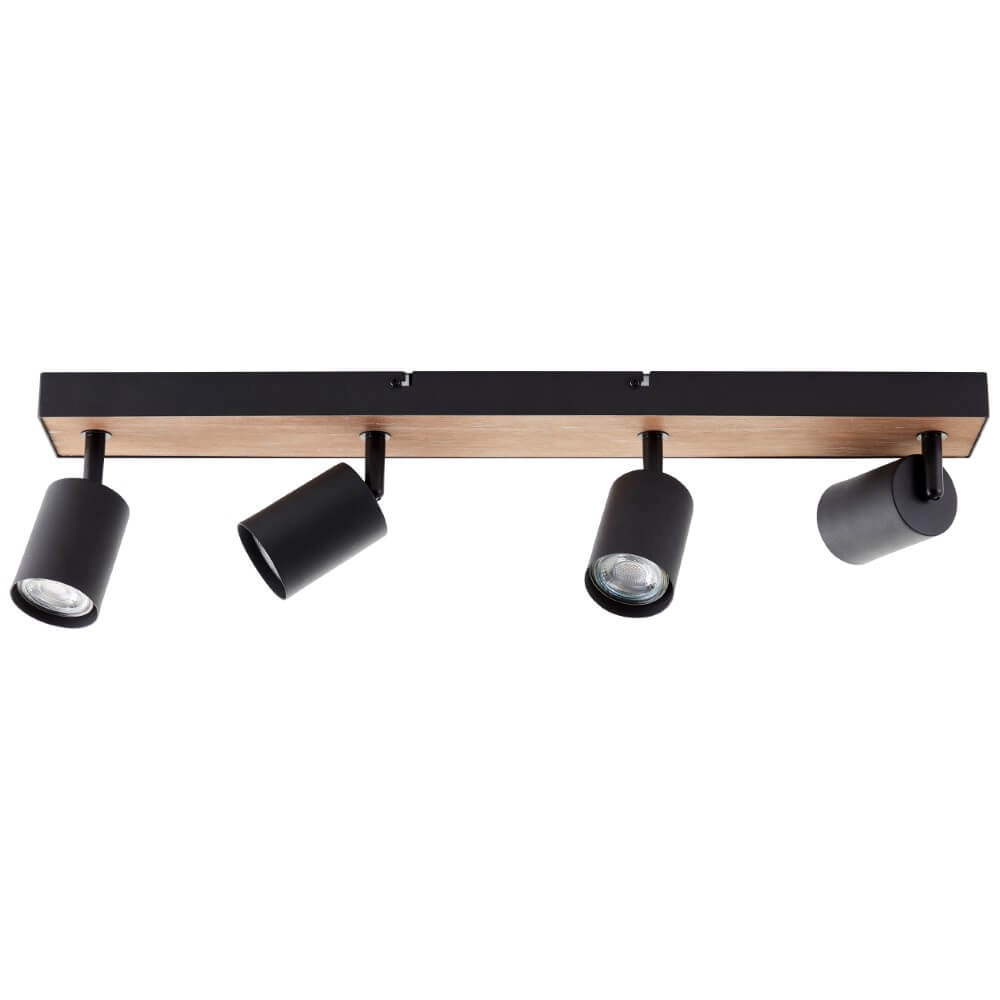 Lampe à 4 lumières Jello Wood noir avec du bois Brilliant 4004353428401