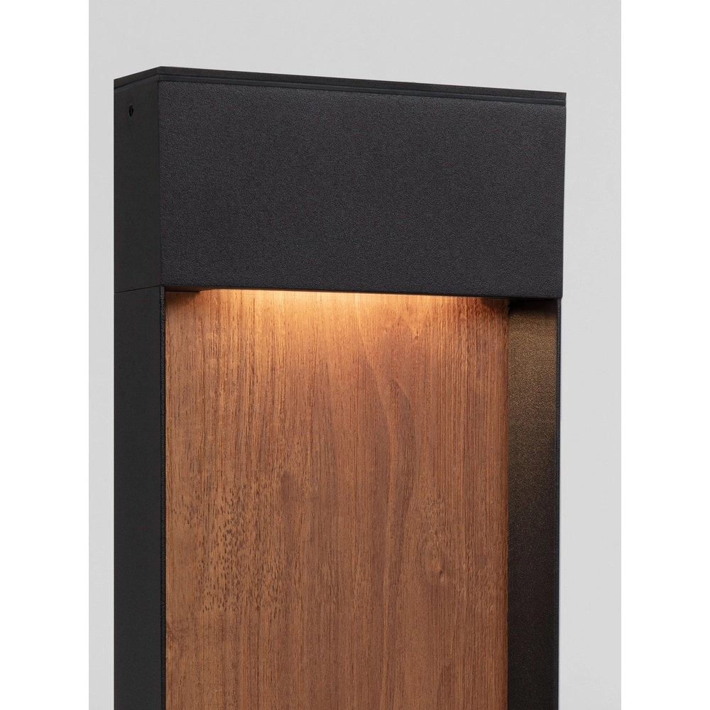 Lampe de jardin conçue Noray noir avec bois 40cm - 2700K Lyora 5212063504318