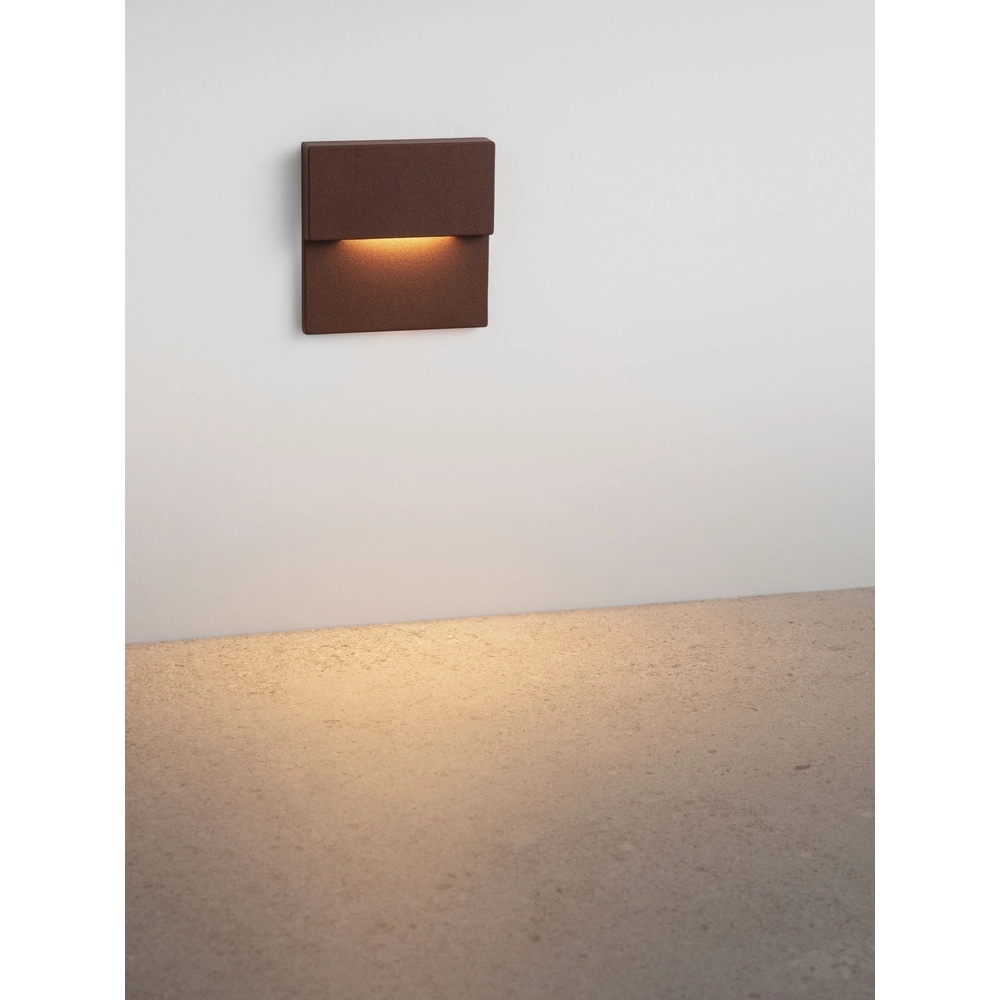 Lampe murale encastrée Dan brun rouille 3000K