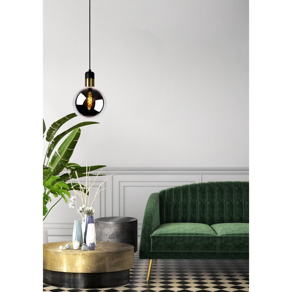 Lampe suspendue Julius Ø verre fumé de 20 cm Lucide 5411212343321