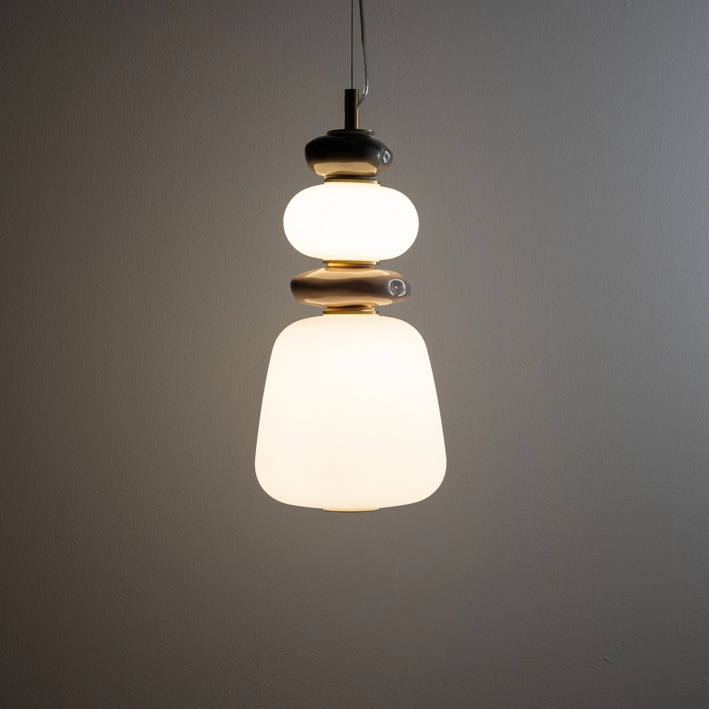 Lampe suspendue Ceramic Led Ø 17 cm de céramique et verre Lyora 5903139117029