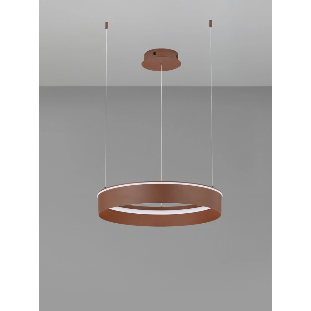 Lampe pendante moderne Olivia marron Ø 60cm Lyora 5212017494245