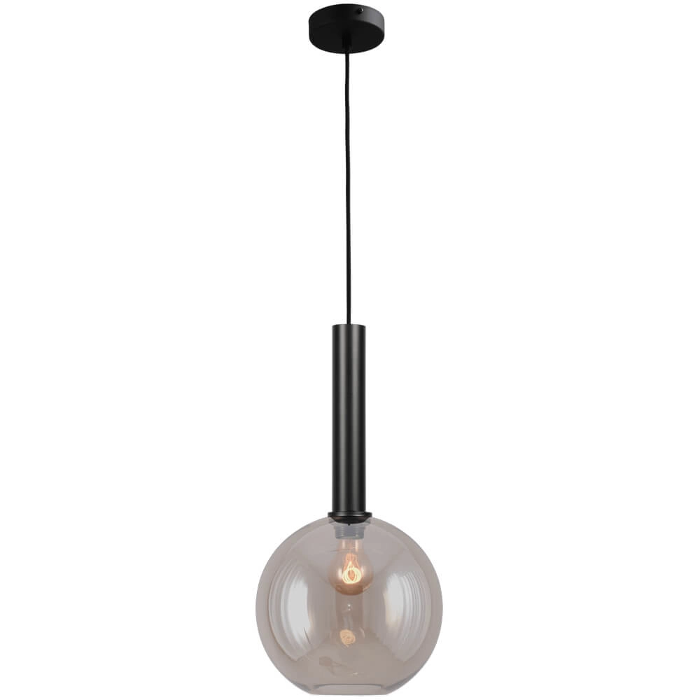 Lampe suspendue Ø 25cm Bella 2 Noir avec verre doré Lampe suspendue Ø 25cm Bella 2 Noir avec verre doré