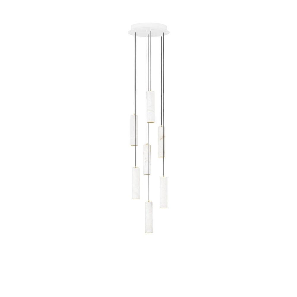 Lampe suspendue Diletto Or avec 7 luminaires blancs Lyora 5212063503236
