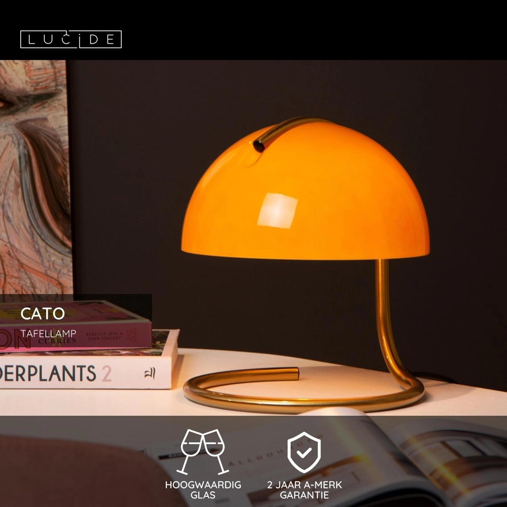 Lampe de table classique Cato orange Lucide 5411212460875