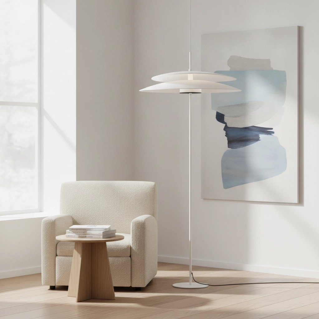 Lampadaire Olea design blanc Ø 35cm