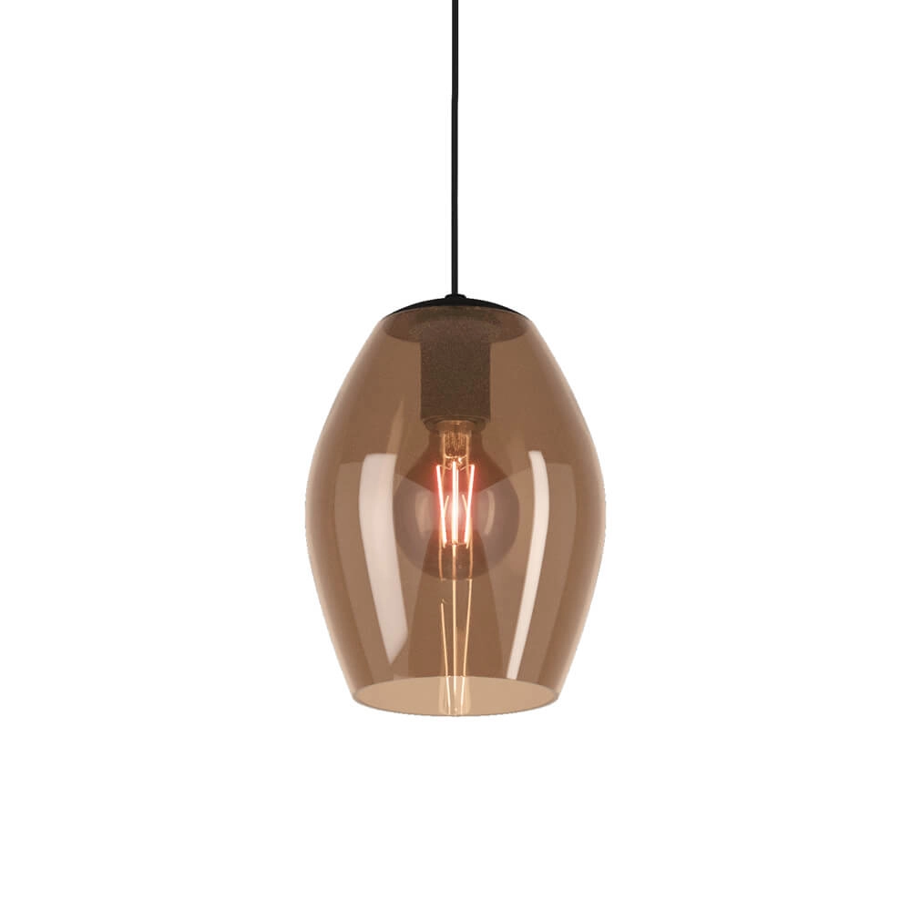 Lampe à suspension en verre ambré Estanys 1 Ø 19 cm Lampe à suspension en verre ambré Estanys 1 Ø 19 cm
