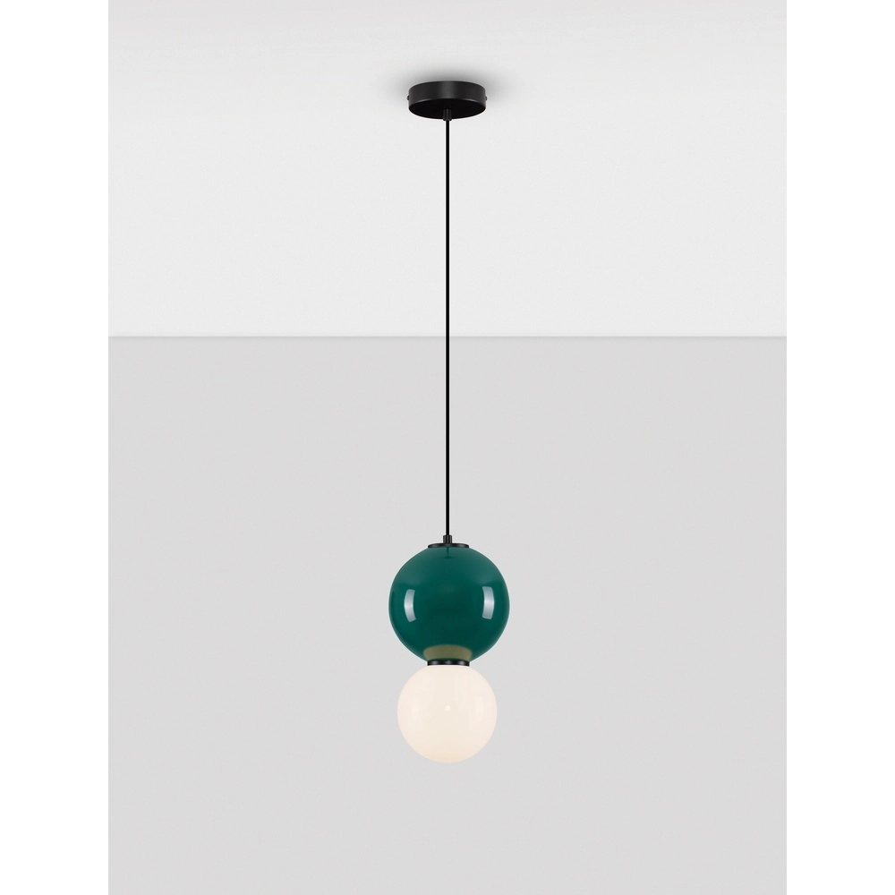 Suspension Noesis Ø 18cm vert avec blanc Lyora 5212017483683