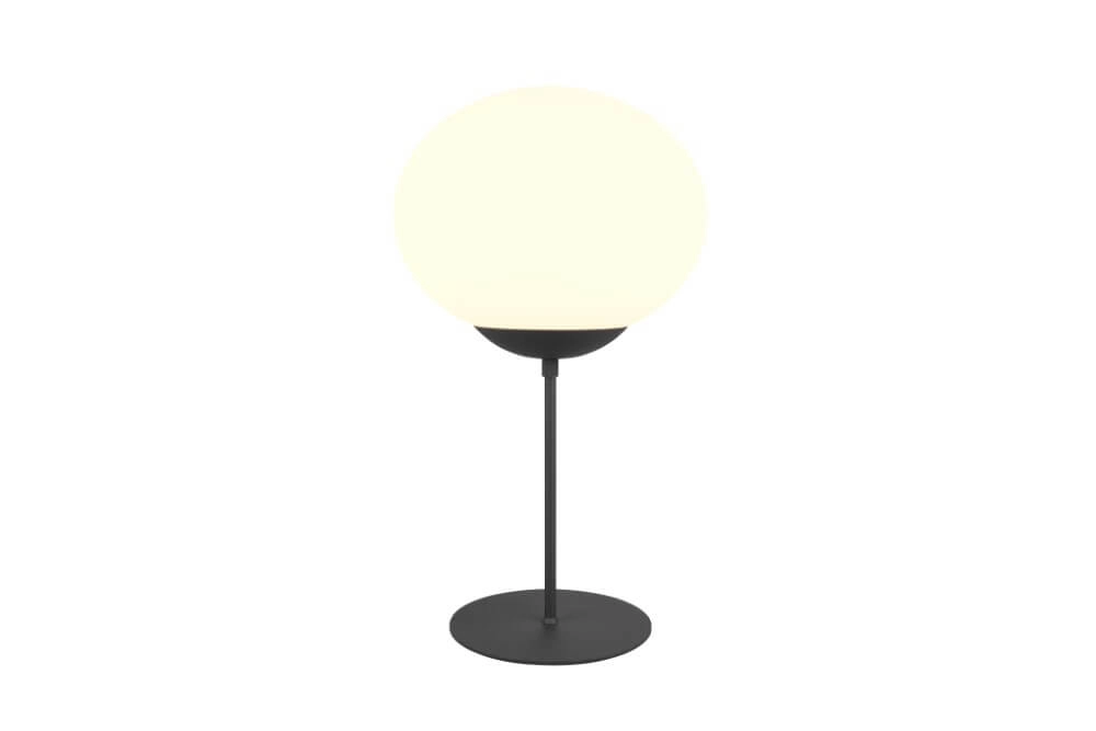 Lampe de table Fomento Ø 30cm - noir avec verre blanc Trio 4017807616163