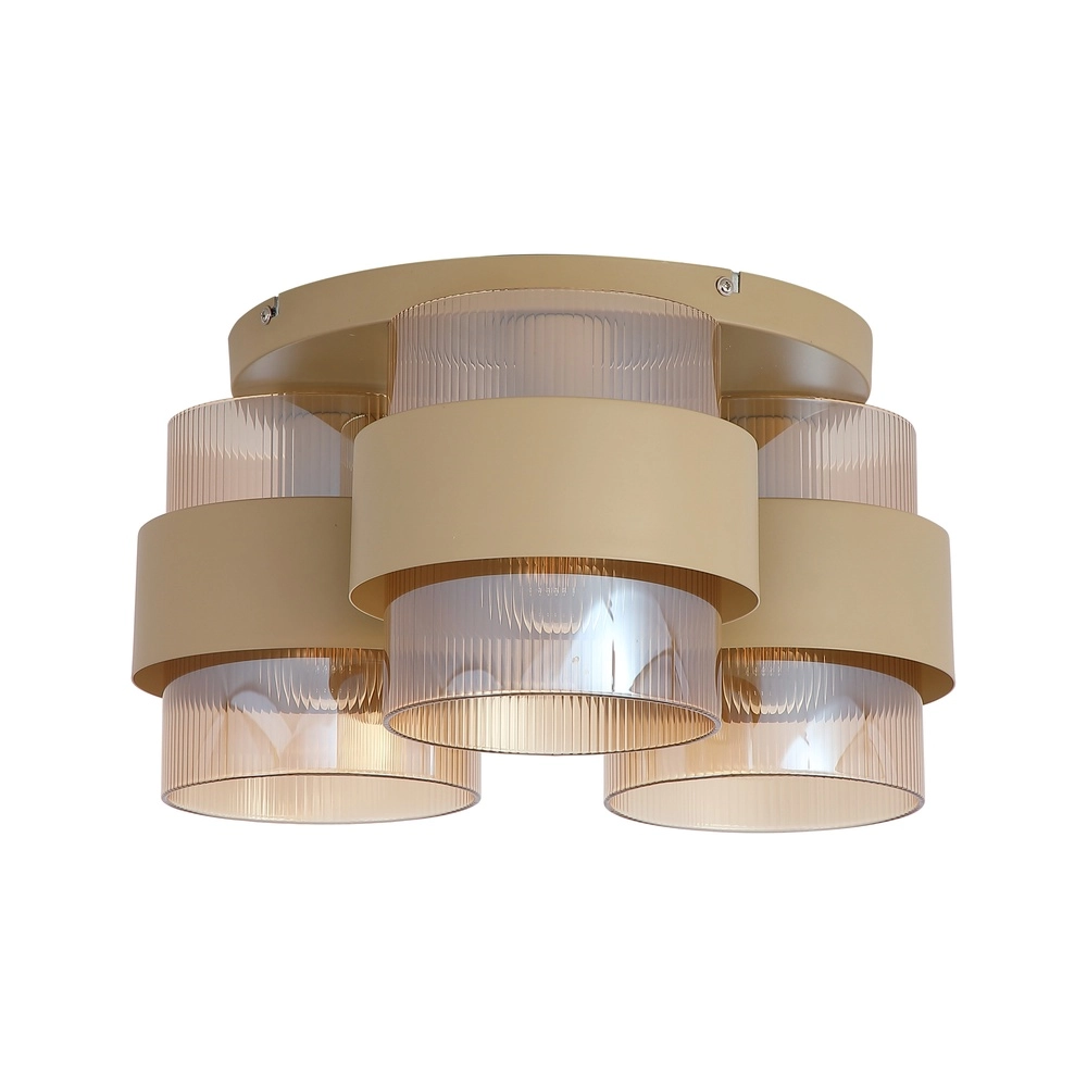 Lampe de plafond Royal Brun sable clair à 3 Searchlight 5,05342E+12