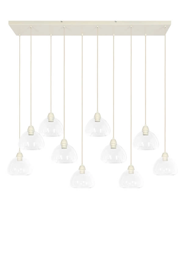 Suspension 10 lumières Bisho motif crème 120cm Light & Living 8717807743338