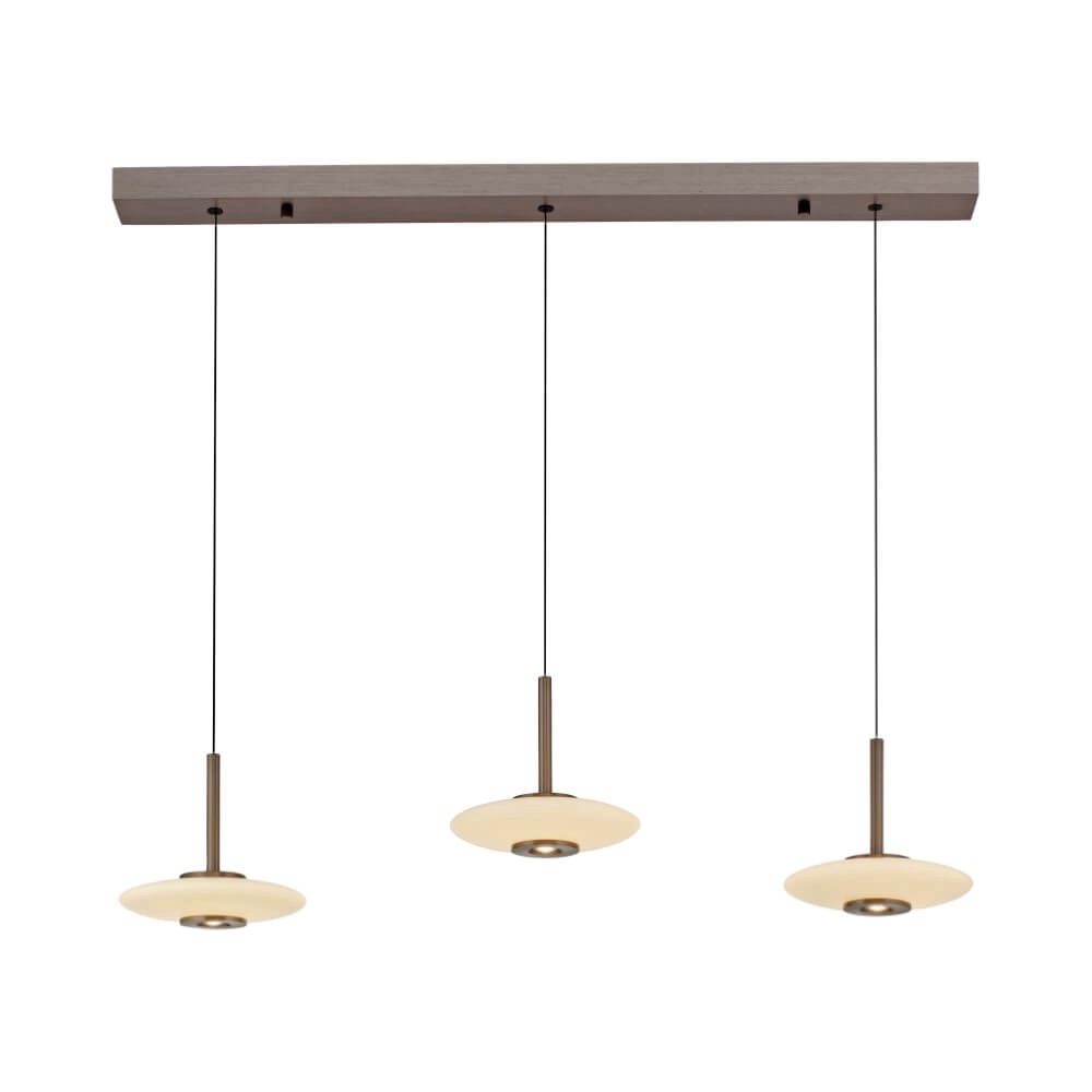 Lampe suspendue 3 lumières Pure Vitrum marron de créateur Paul Neuhaus 4012248382639