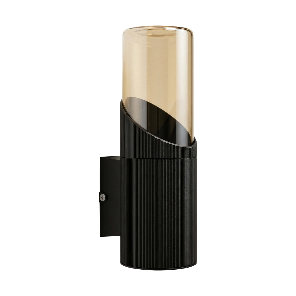 Lampe murale de conception Broadway Noir avec verre ambré simple Searchlight 5,05342E+12