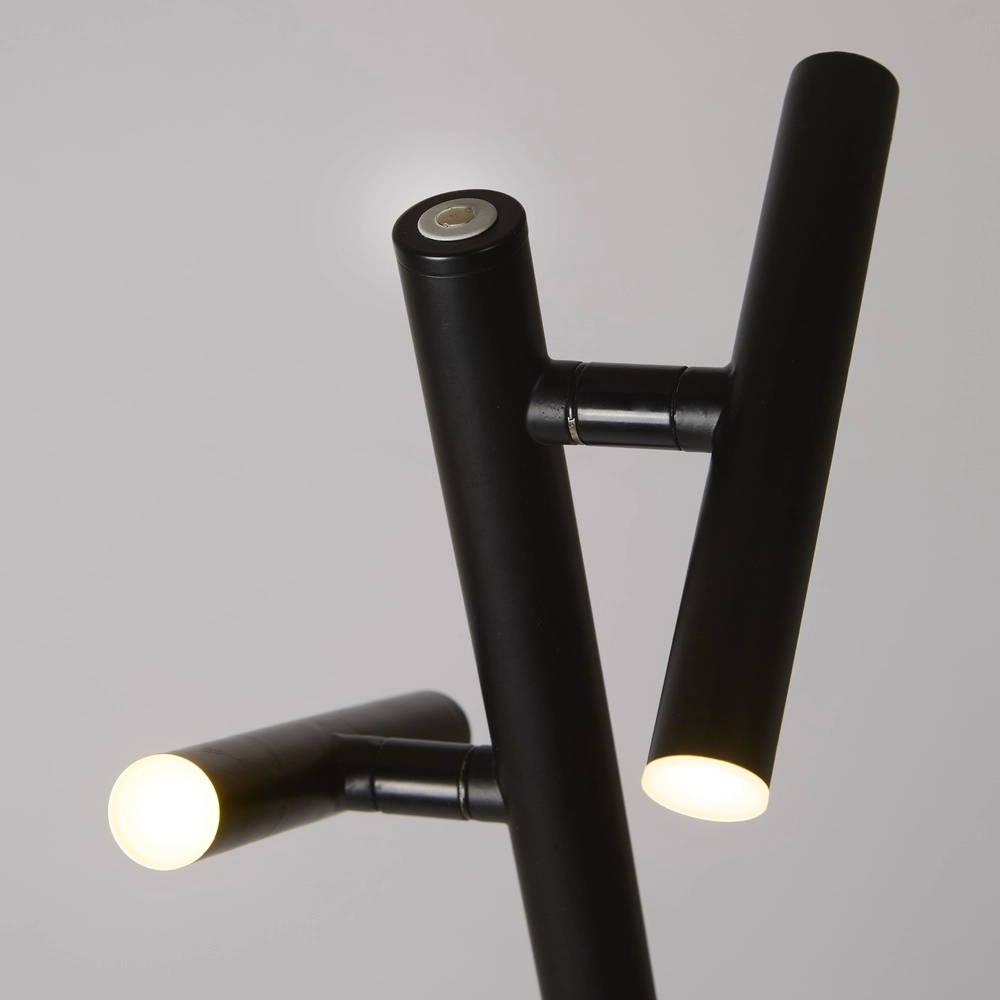 Lampadaire Rechargeable noir 2 lumières Searchlight 5053423298856