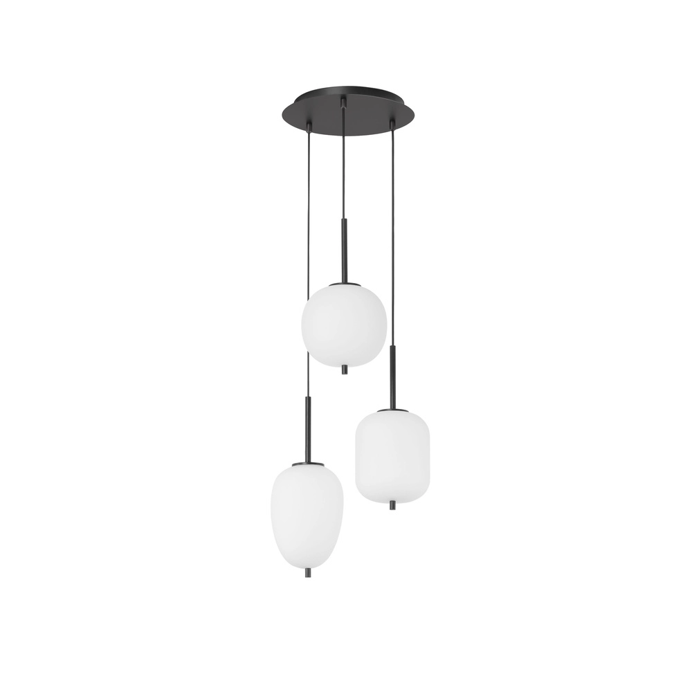 Lampe suspendue Lato 3 noirs clairs avec blanc Lyora 5212017434647