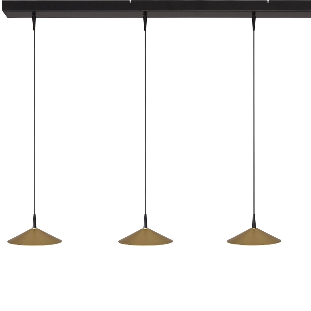 Lampe suspendue à 4 lumières Ceppo noir avec or Ø 18cm Masterlight 8718121352046