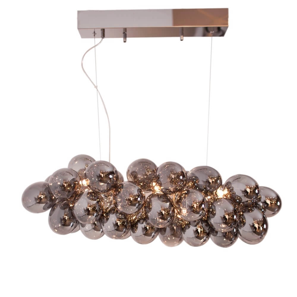 Lampe suspendue Gross verre fumé 80cm