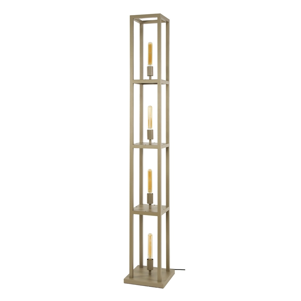 Lampe sur pied marron sable Quadra Japandi - 4x E27 Lyora 8716803511439