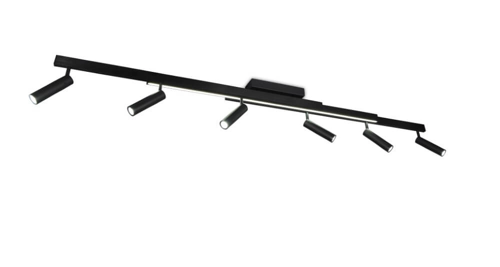 Spot LED 6 lumières Zeno noir Trio 4017807627312