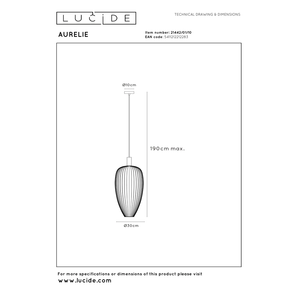Lampe filaire Aurelie Ø 30 cm d’or Lucide Vibes 5411212212283