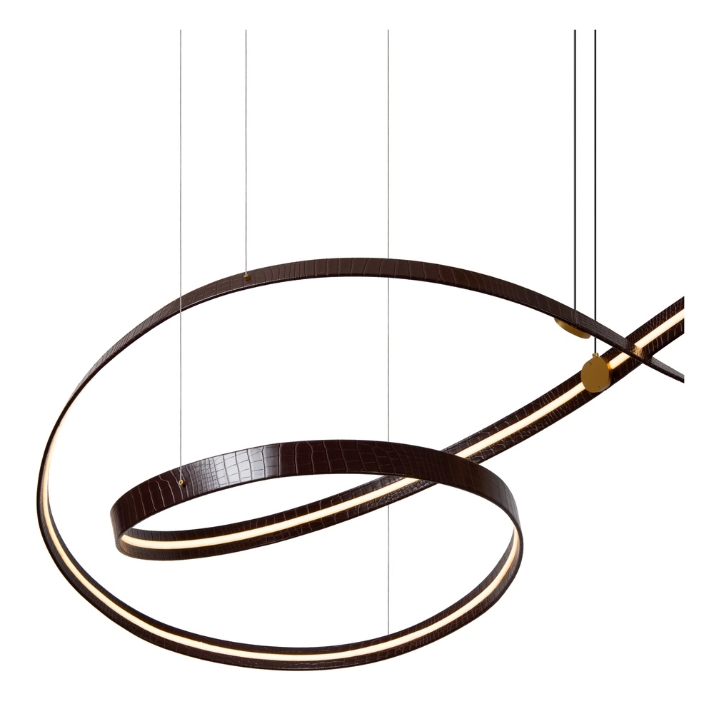 Lumière suspendue LED moderne Slalom Café brun avec effet Premium by Lucide 5411212135148