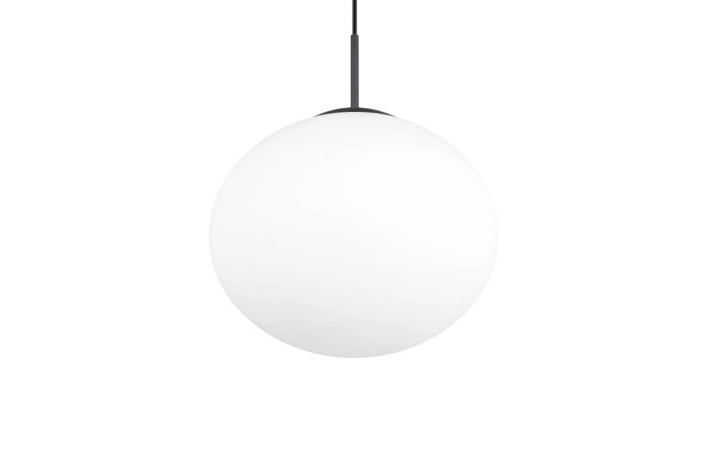Lampe à suspension ovale Fomento Ø 30cm - noir avec verre blanc Trio 4017807616200