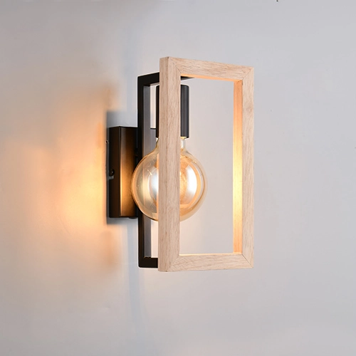 Lampe murale de conception Bano noir avec bois