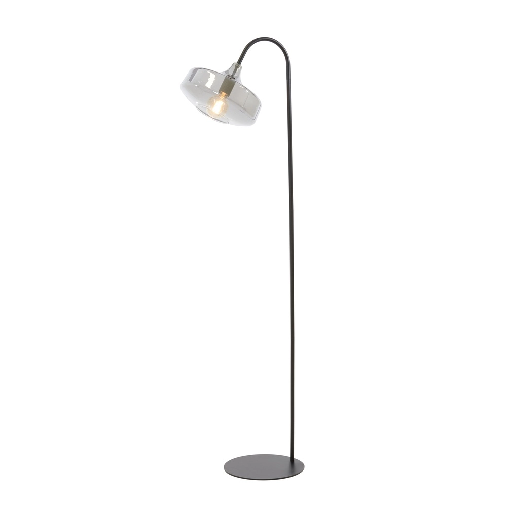 Lampe de pied en verre Solna Noir Light & Living 8717807696566