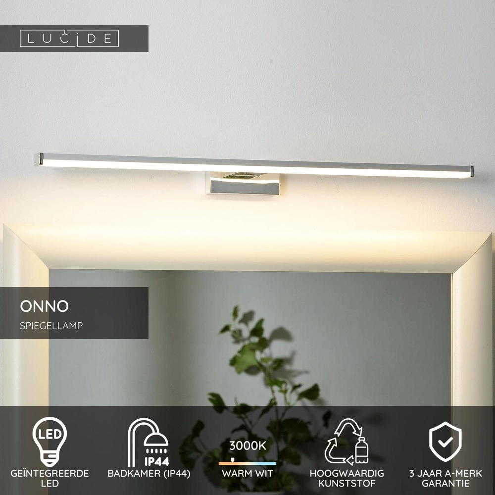 Lampe miroir Onno Salle de bain chromée 60cm Lucide 5411212791450