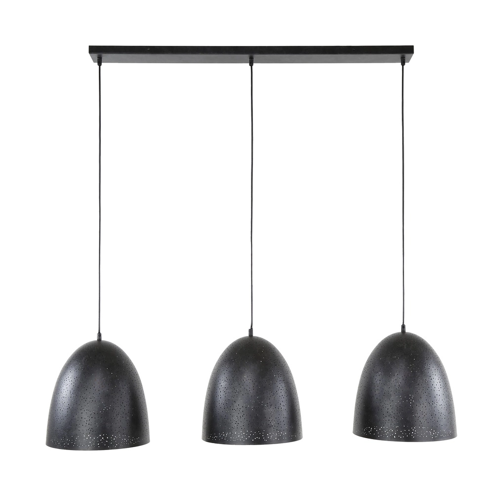 Lampe pendante de salle à manger Kosmos 3L - E27 - Charbon de bois Lyora 8716803512221