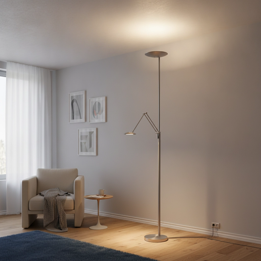 Lampe de lecture classique Roma nickel Ø 23cm