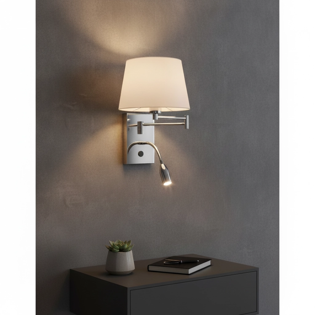 Applique murale Cingo chrome avec blanc