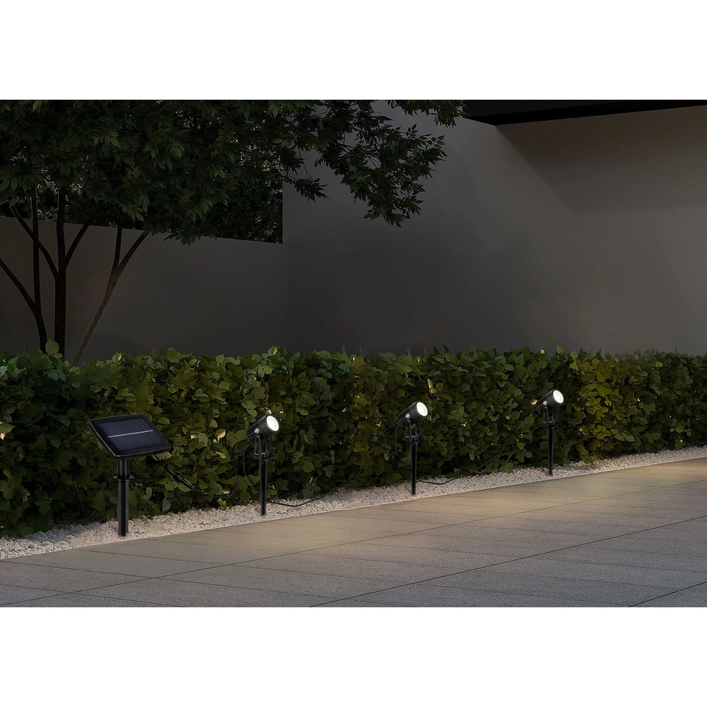 Lot de 3 piquets de jardin Obidos avec panneau solaire Trio 4017807647976