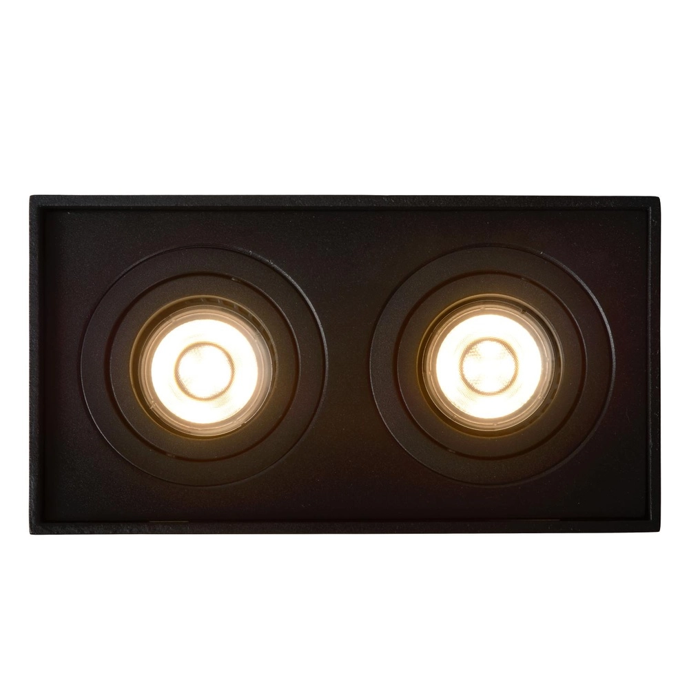 Emplacement de plafond monté en surface Tube Rectangle noir Lucide 5411212221292