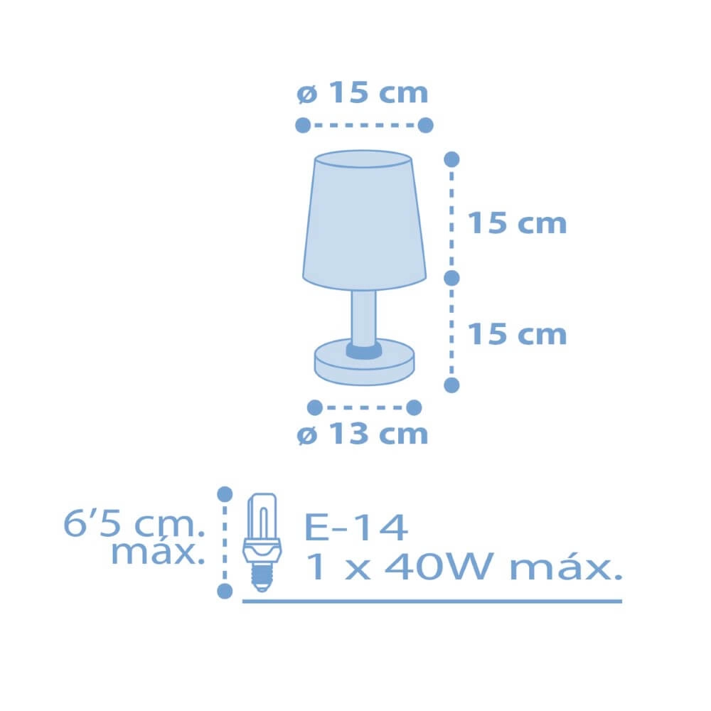 Lampe de table pour chambre d'enfant Star Light bleu doux Dalber 8420406001302