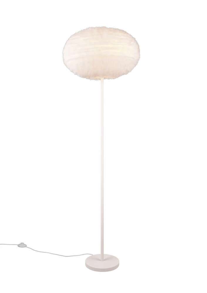 Lampadaire en tissu Furry crème Ø 50cm Trio 4017807600148