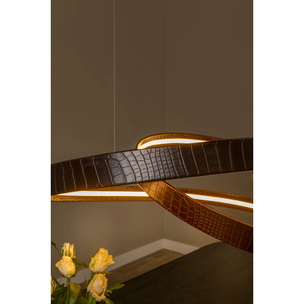 Lumière suspendue LED moderne Slalom Café brun avec effet Premium by Lucide 5411212135148