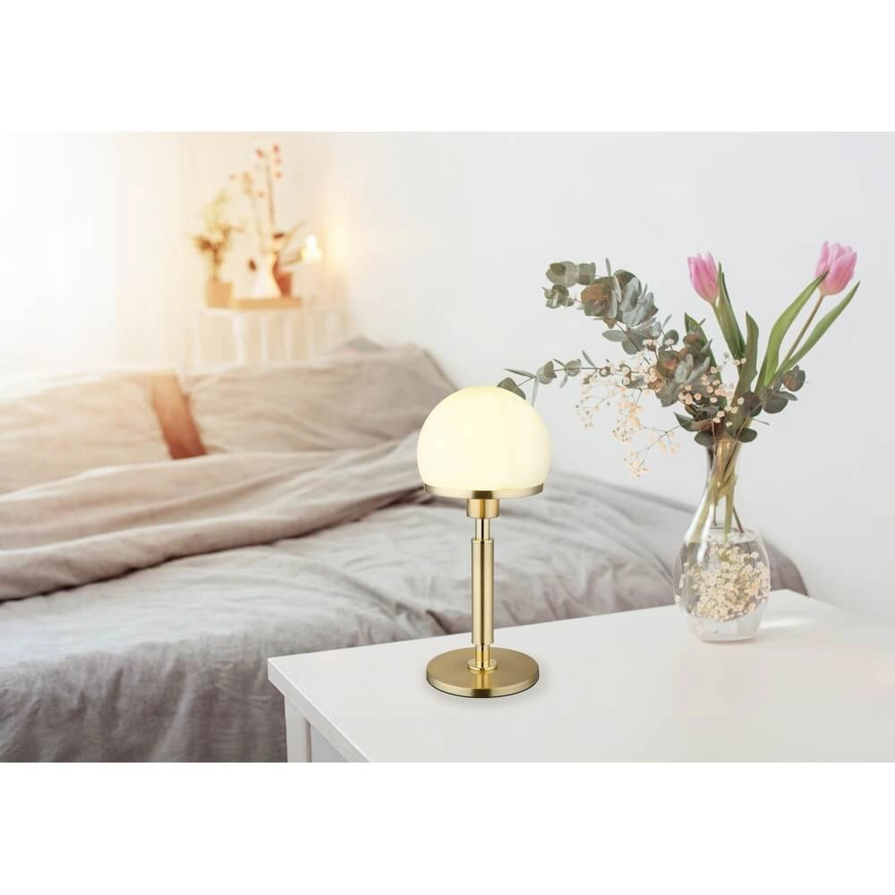 Lampe de table Haku Or avec verre blanc Globo 9007371450312