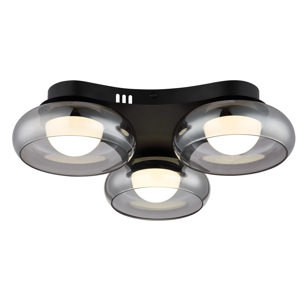 Lampe de plafond à design Carlene Noir à 3 lumières