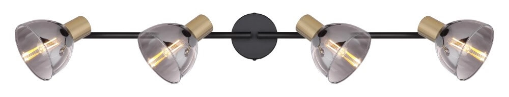 Plafonnier 4 lumières Jay noir avec de l'or Globo 9007371387403