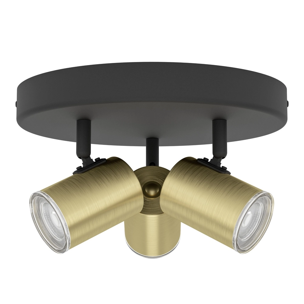 Salle de bain à projecteur en surface Consuma 1 3x GU10 - noir avec or